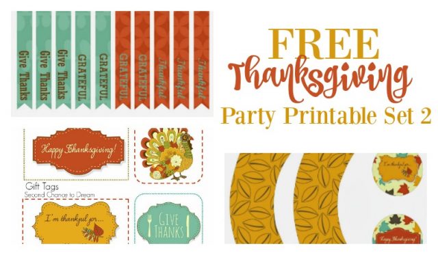 Second Chance To Dream - Free Thanksgiving Party Printables Set 2