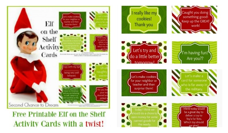 Second Chance To Dream - Free Printable Elf on the Shelf Activity Ideas