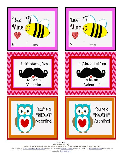 Second Chance To Dream - Printable Valentine's Day Cards and Cupcake ...