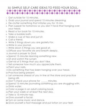 Barb Camp - 30 Simple Self-Care Ideas